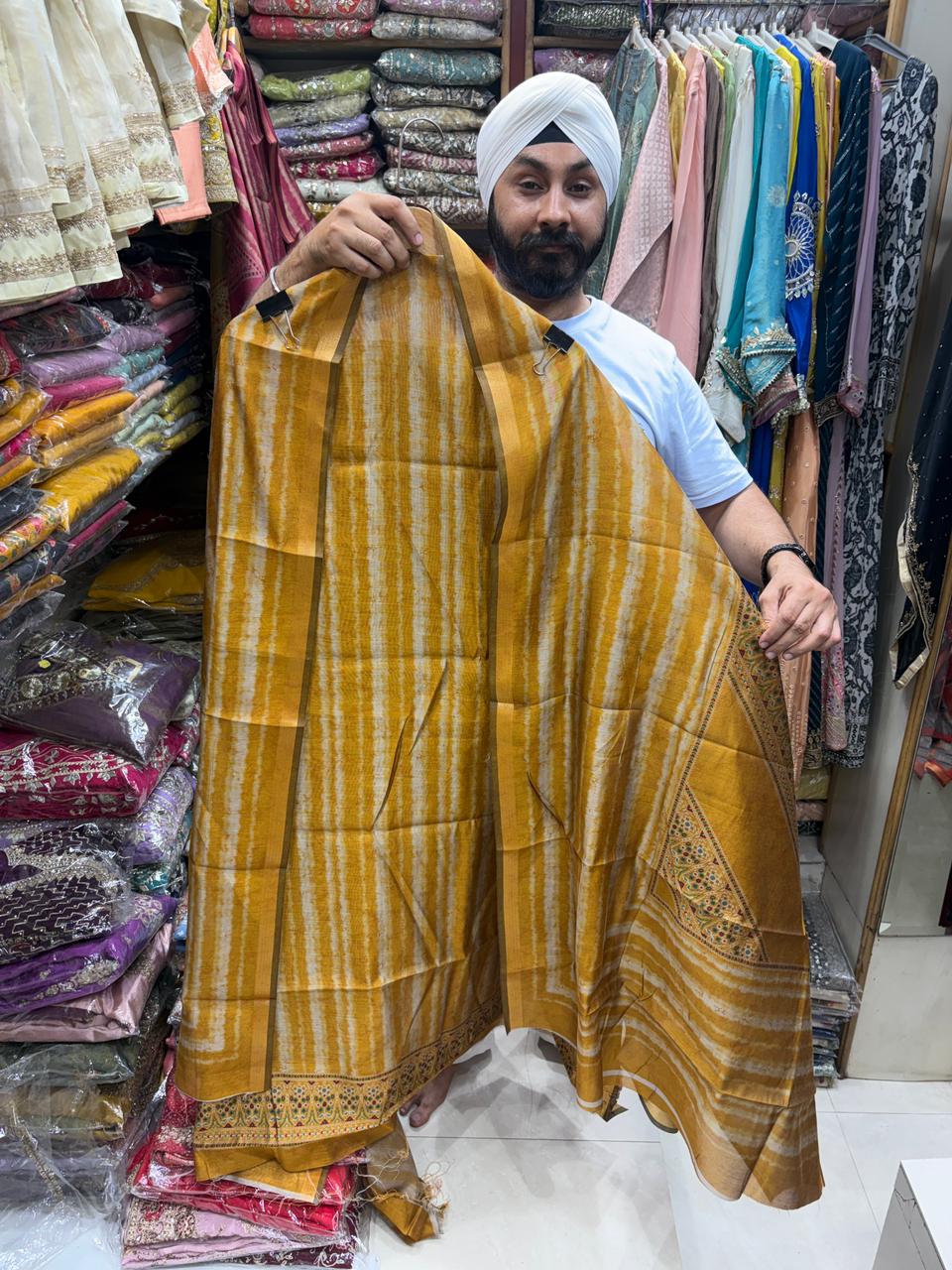 Maheshwari Handloom Suit - Shibori Print Dupatta