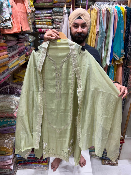 Mul Chanderi Tilla Work Desinger Suit