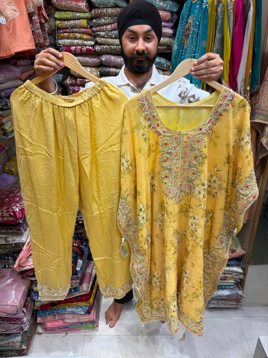 Pure Georgette Sequins Mirror Gotta Kaftan