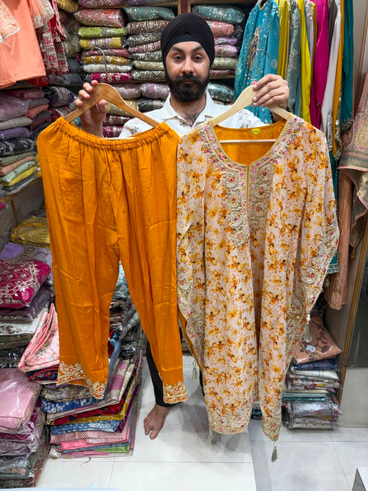 Pure Georgette Sequins Mirror Gotta Kaftan