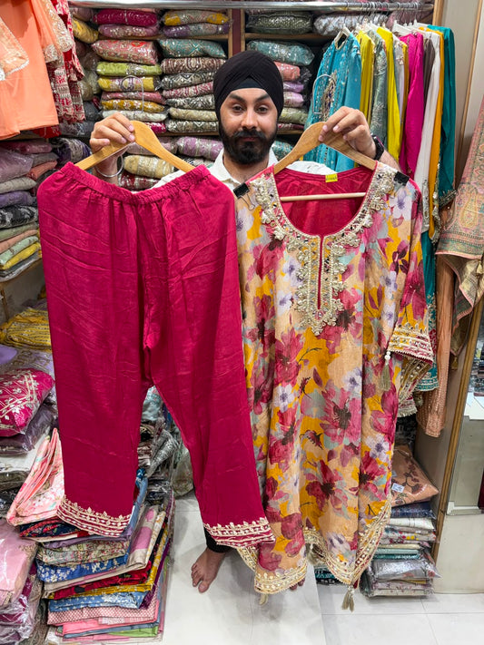 Crushed Shimmer Digital Mirror kaftan