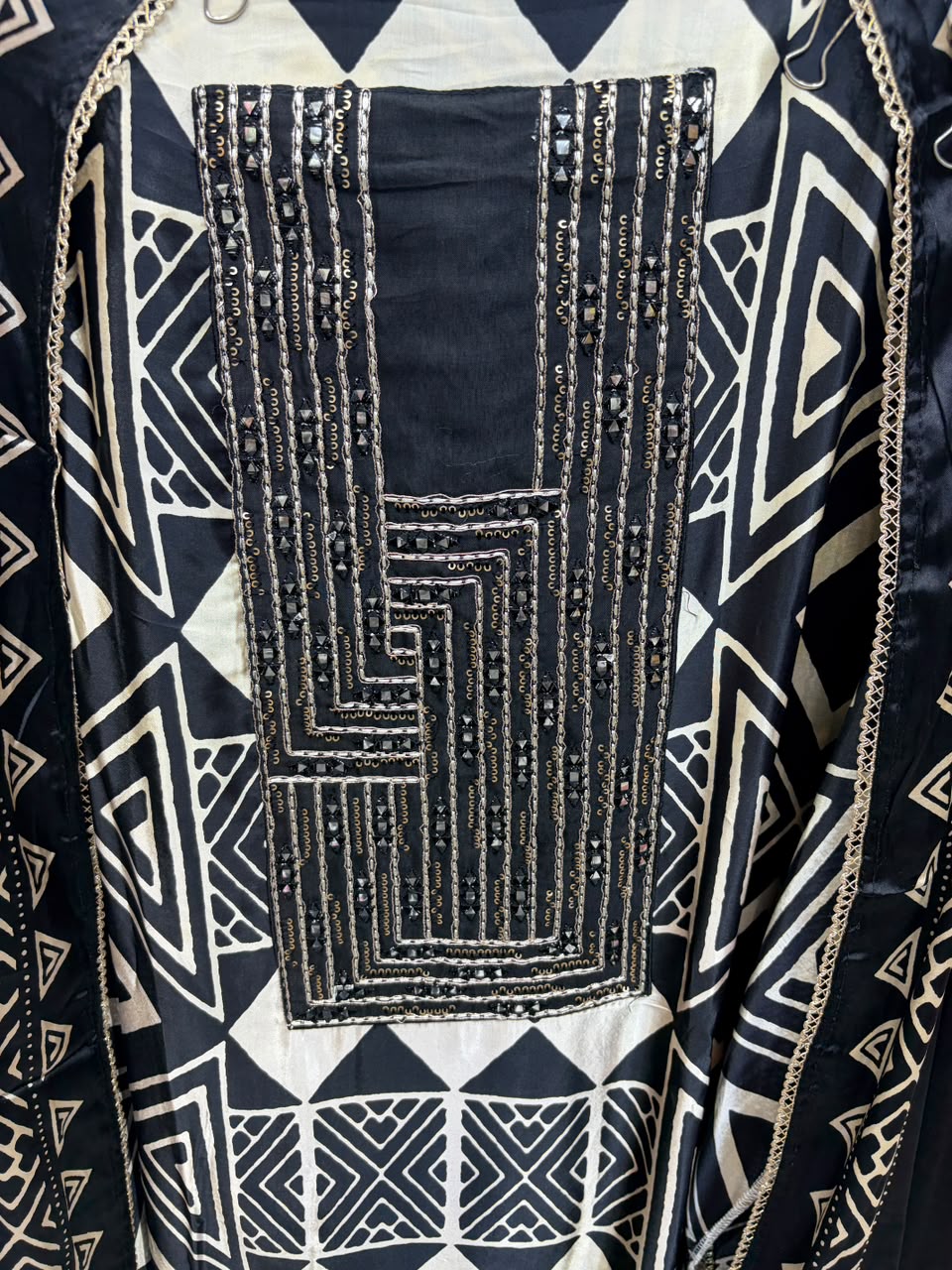 Gajji Silk New Ajrakh Print Patra Work Edition no 23