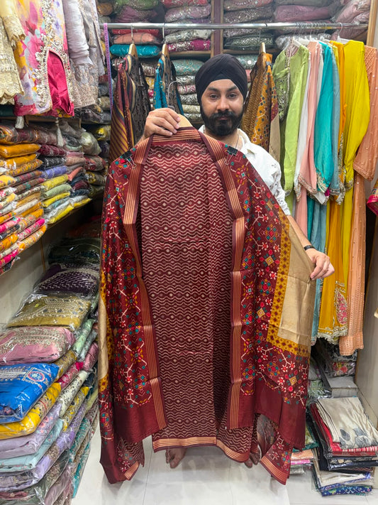 Maheshwari Laheriya Print Patola Duapatta