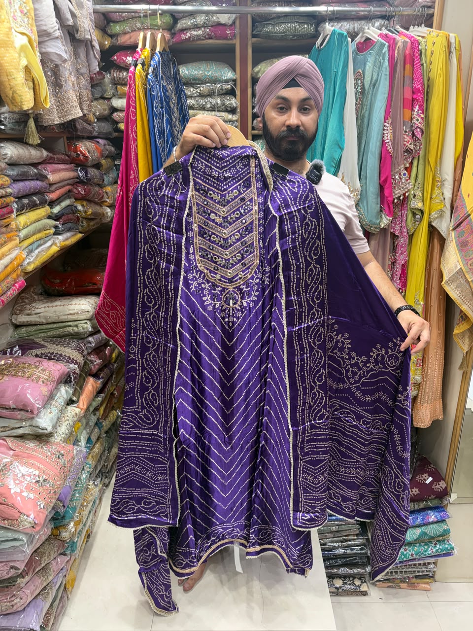 Gajji Silk Bhandej Print New Edition 24 - Mirror Work