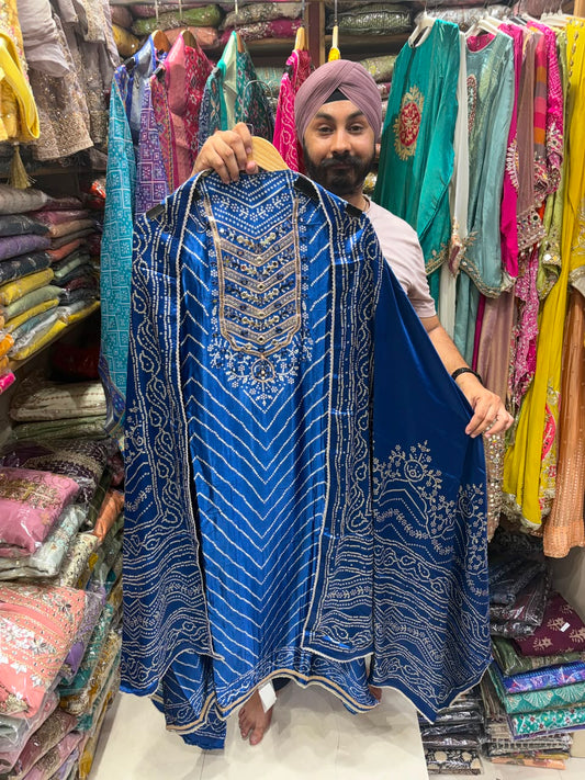 Gajji Silk Bhandej Print New Edition 24 - Mirror Work