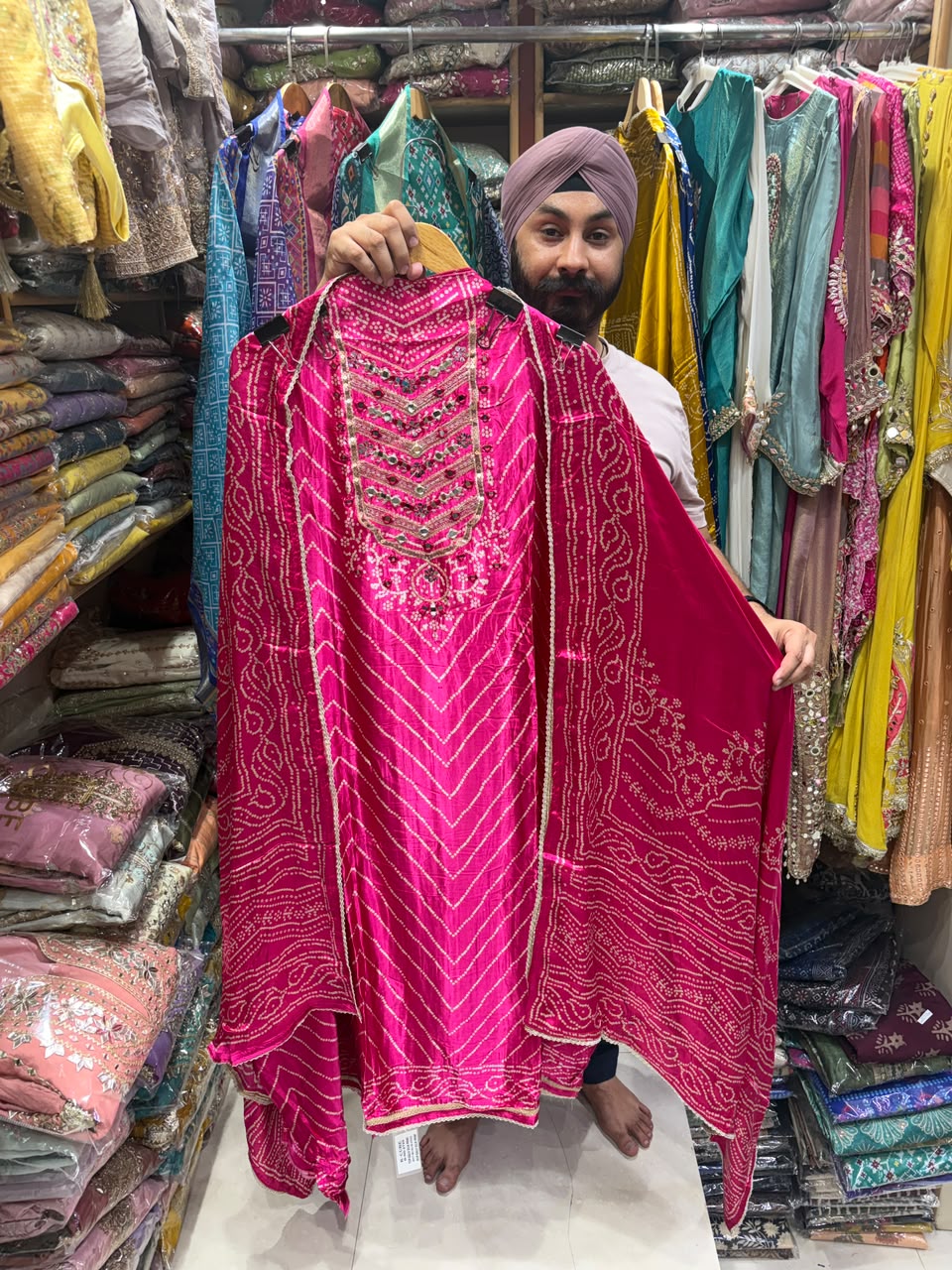 Gajji Silk Bhandej Print New Edition 24 - Mirror Work
