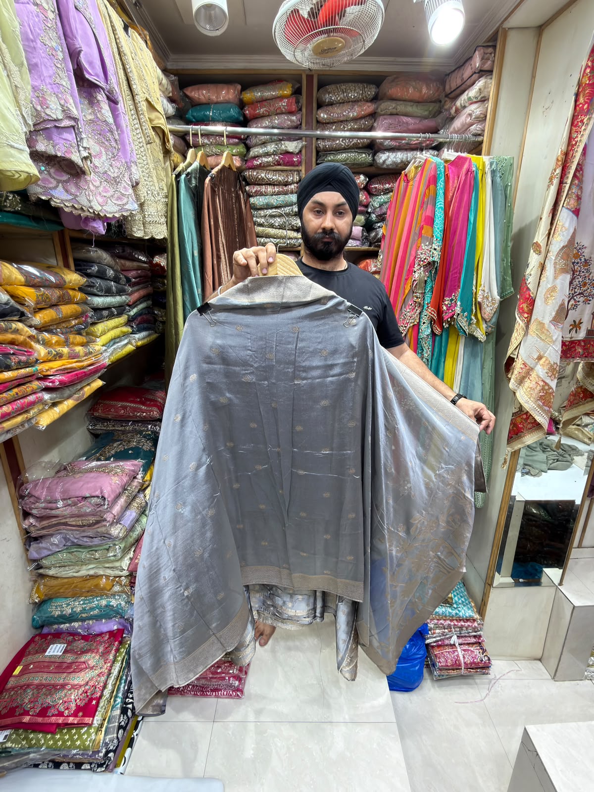 Bangalore Silk Stripe With Yoke Pattern