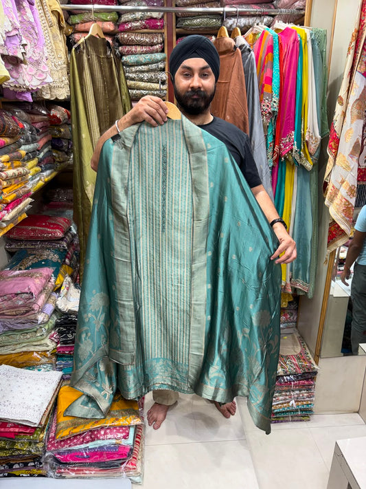 Bangalore Silk Stripe With Yoke Pattern