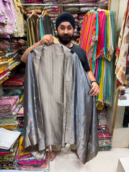 Bangalore Silk Stripe With Yoke Pattern