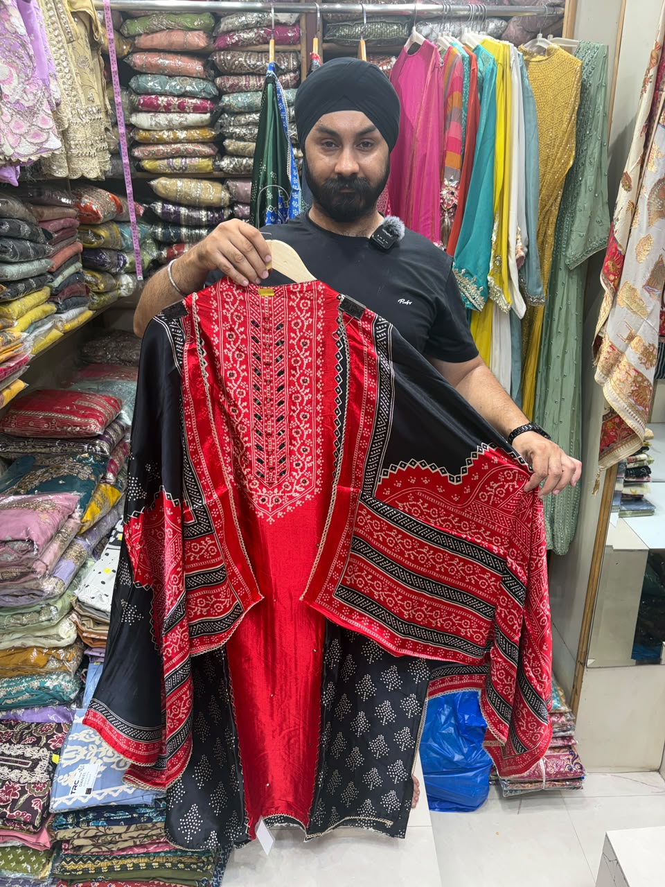 Gajji Silk Masaba Bhandhej Print - Mirror Work edition no 27