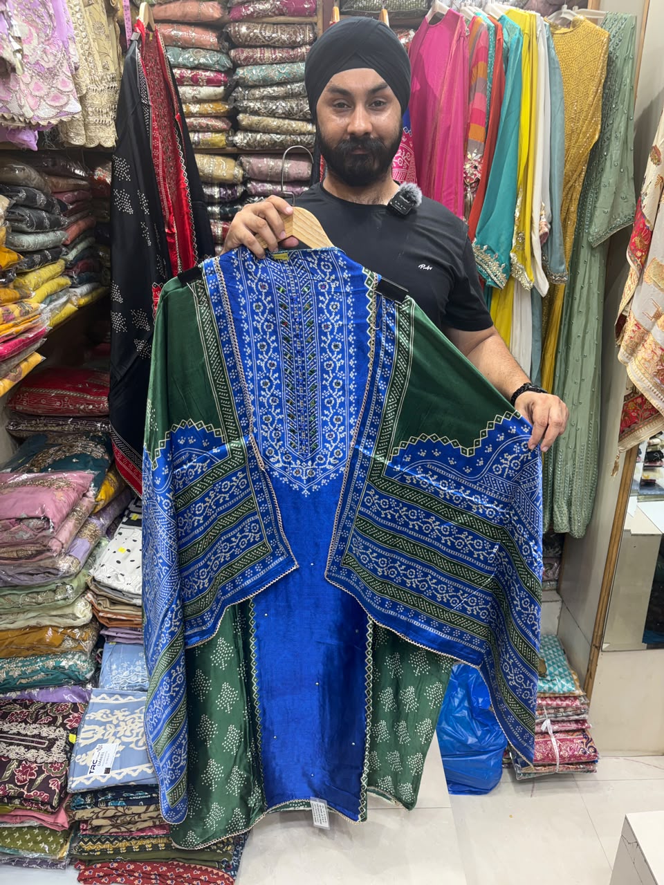Gajji Silk Masaba Bhandhej Print - Mirror Work edition no 27