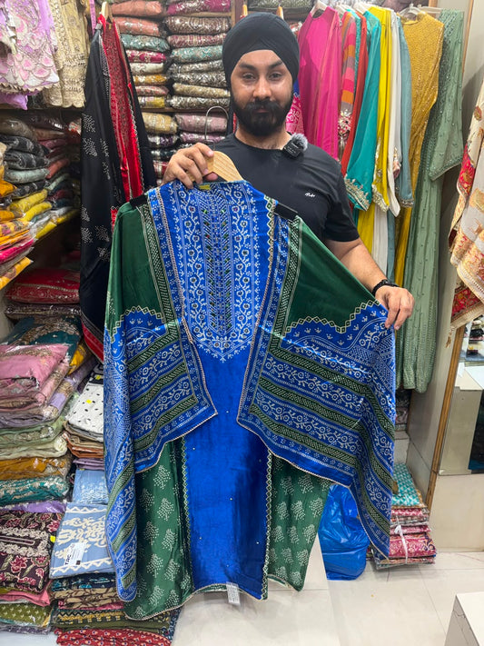Gajji Silk Masaba Bhandhej Print - Mirror Work edition no 27