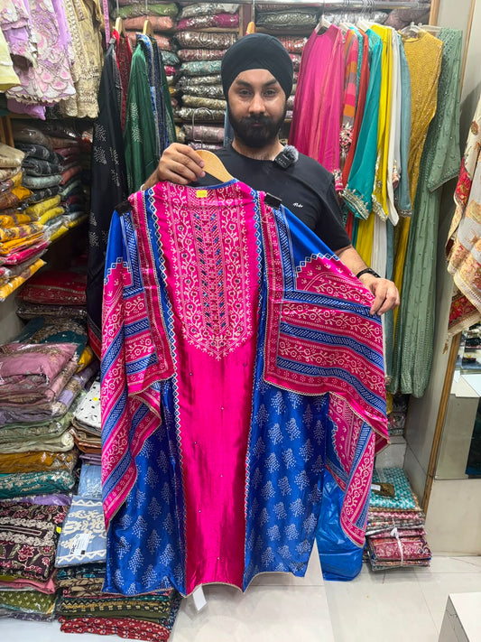 Gajji Silk Masaba Bhandhej Print - Mirror Work edition no 27