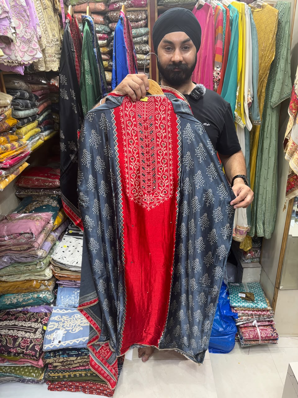 Gajji Silk Masaba Bhandhej Print - Mirror Work edition no 27