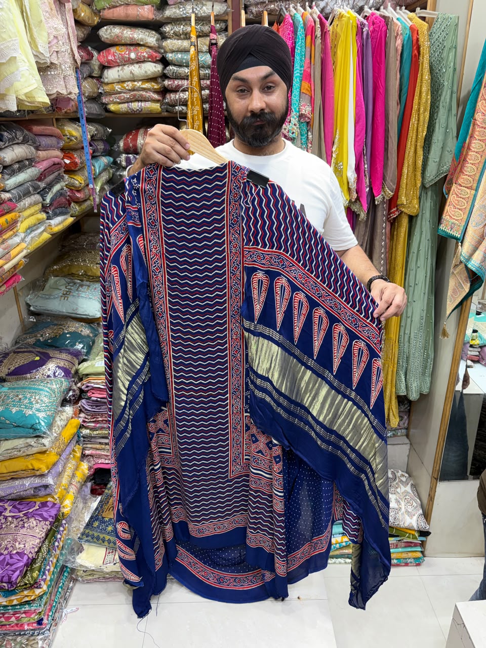 Luxury Modal Ajrakh Zari Pallu Dupatta Limited Edition