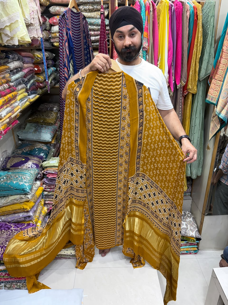 Luxury Modal Ajrakh Zari Pallu Dupatta Limited Edition