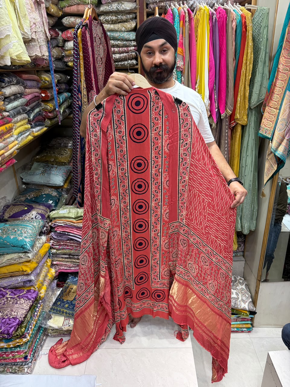 Luxury Modal Ajrakh Zari Pallu Dupatta Limited Edition