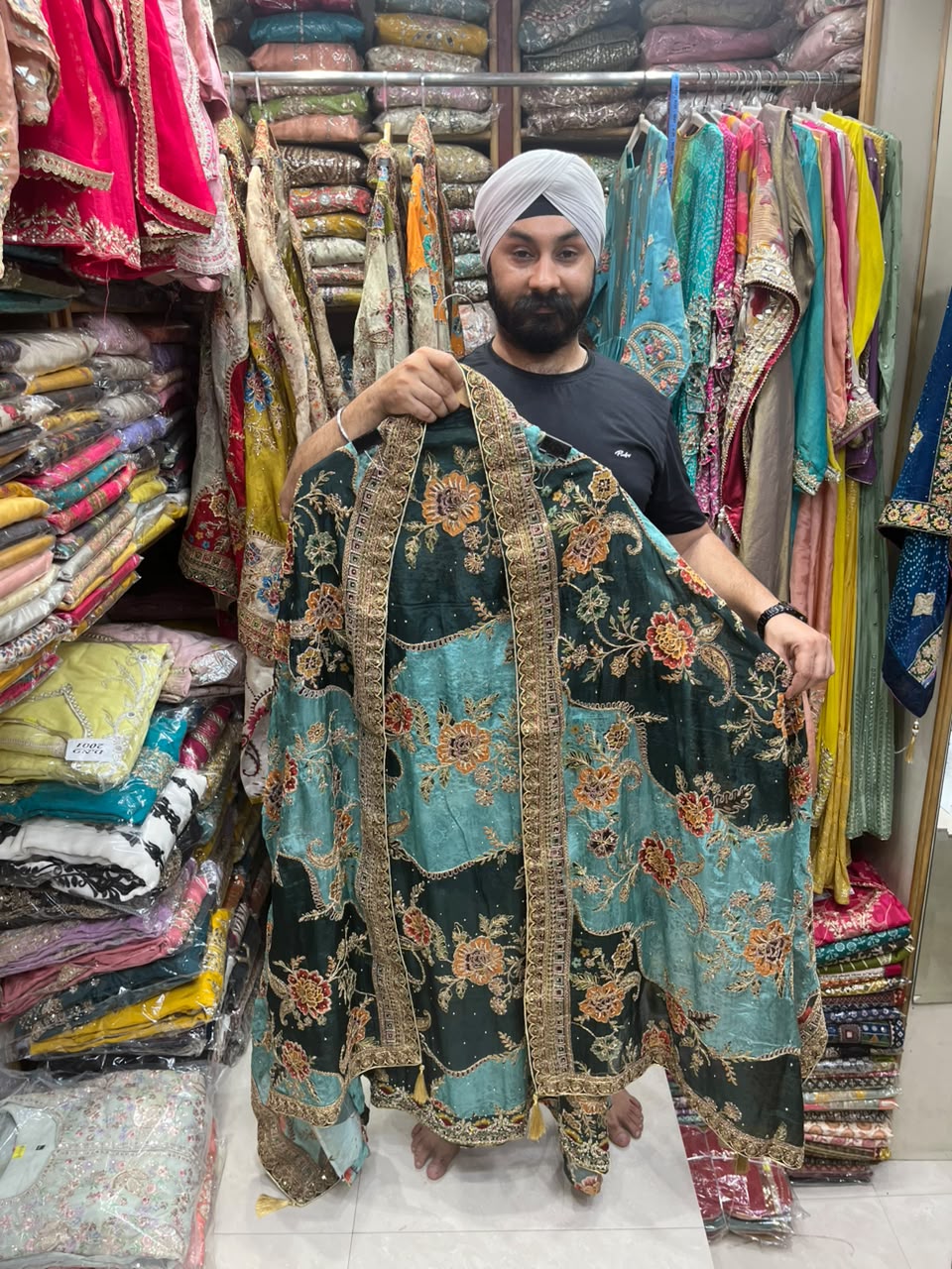 Luxury Wedding Suits Organza Heavy Border Dupatta