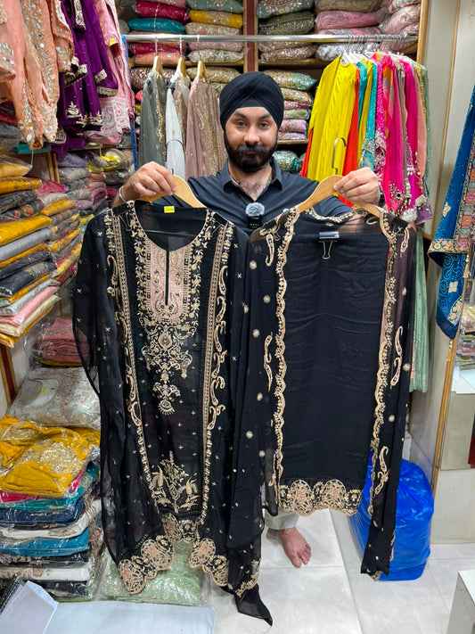 New Pakistani Style Organza Salwar Work Suit