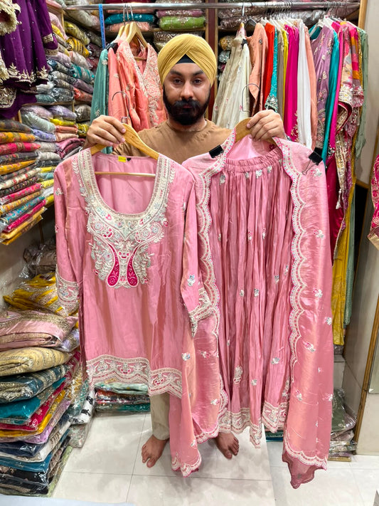 Premuim Shimmer Pearl Work Sharara Set Design no 2