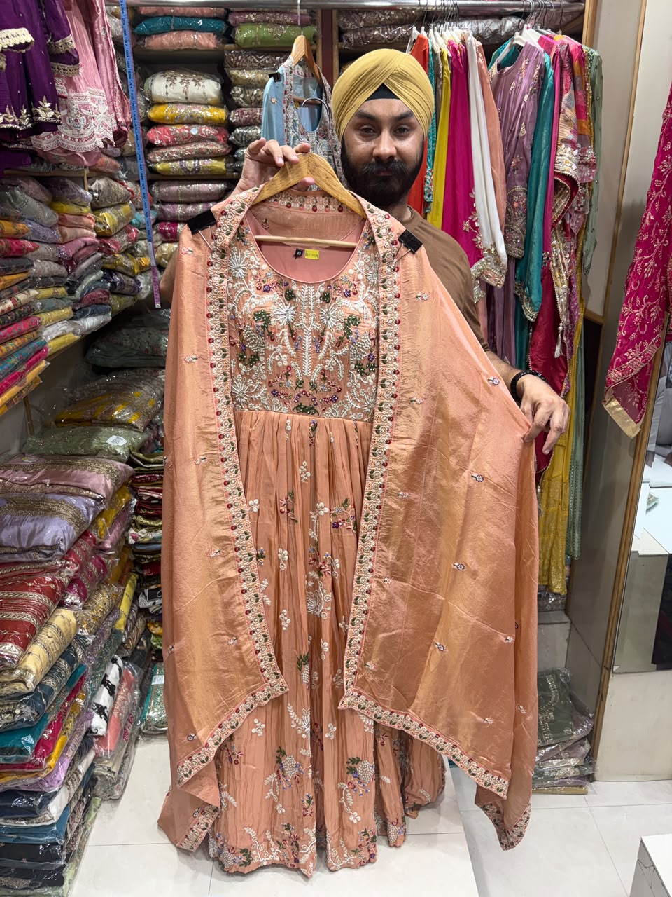 Luxury Gown Dress Heavy Beads Work