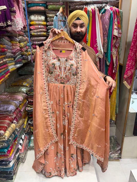 Luxury Gown Dress Heavy Beads Work