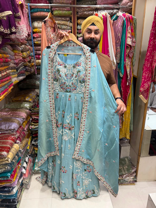 Luxury Gown Dress Heavy Beads Work