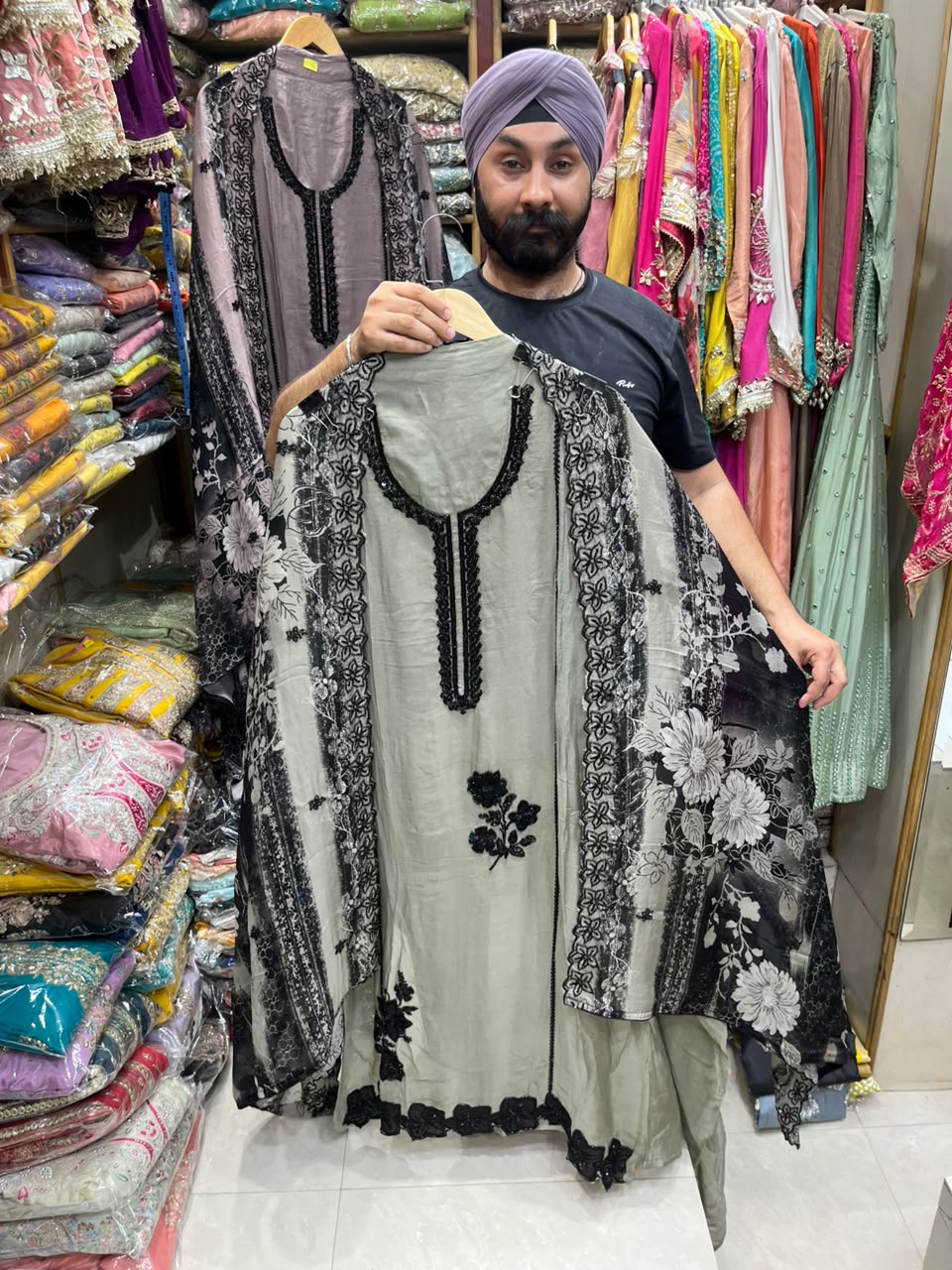 Royal Black Berry Beat Work Designer Suit