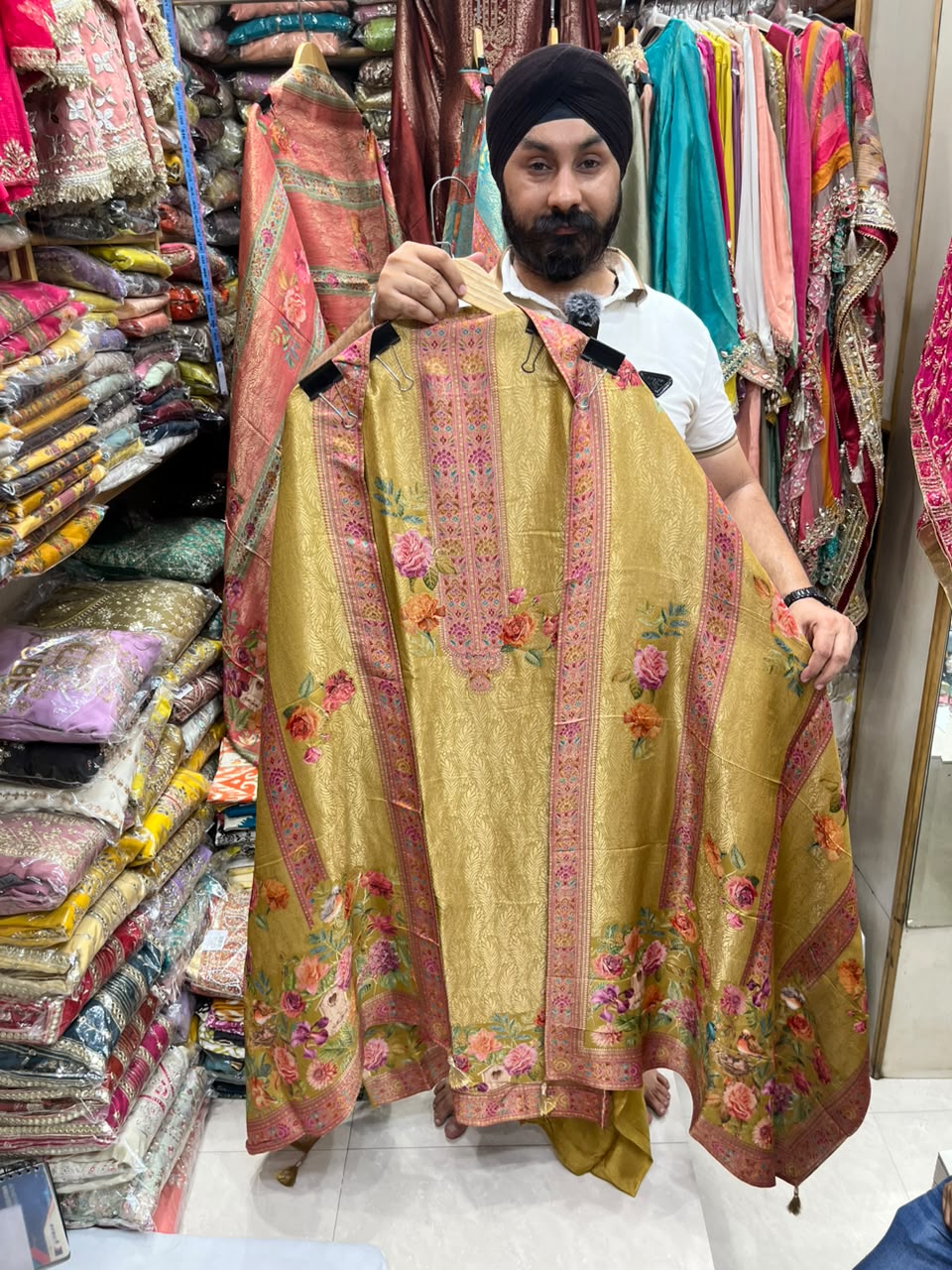 Luxury Banarasi Jacquard Positin Print - New