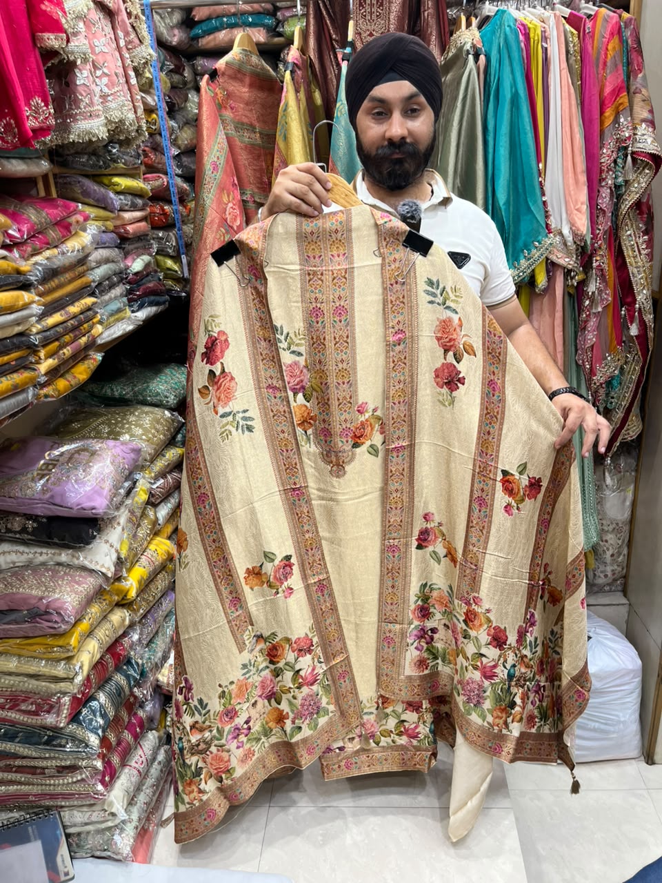 Luxury Banarasi Jacquard Positin Print - New
