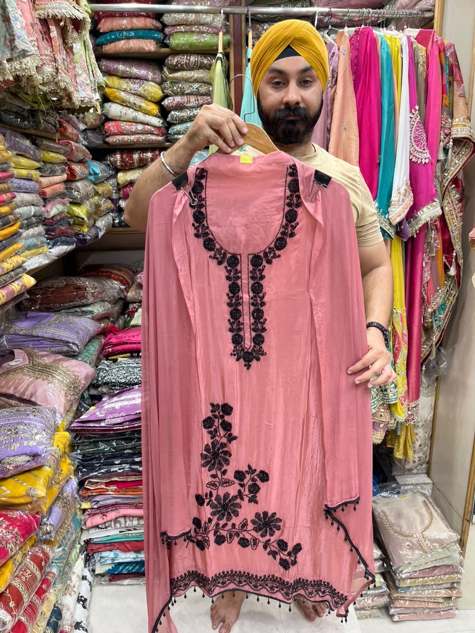 Organza Beads & Nalki Work Designer Suit