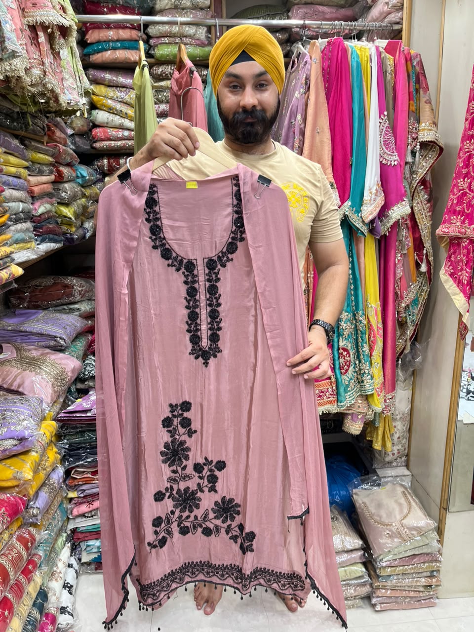 Organza Beads & Nalki Work Designer Suit