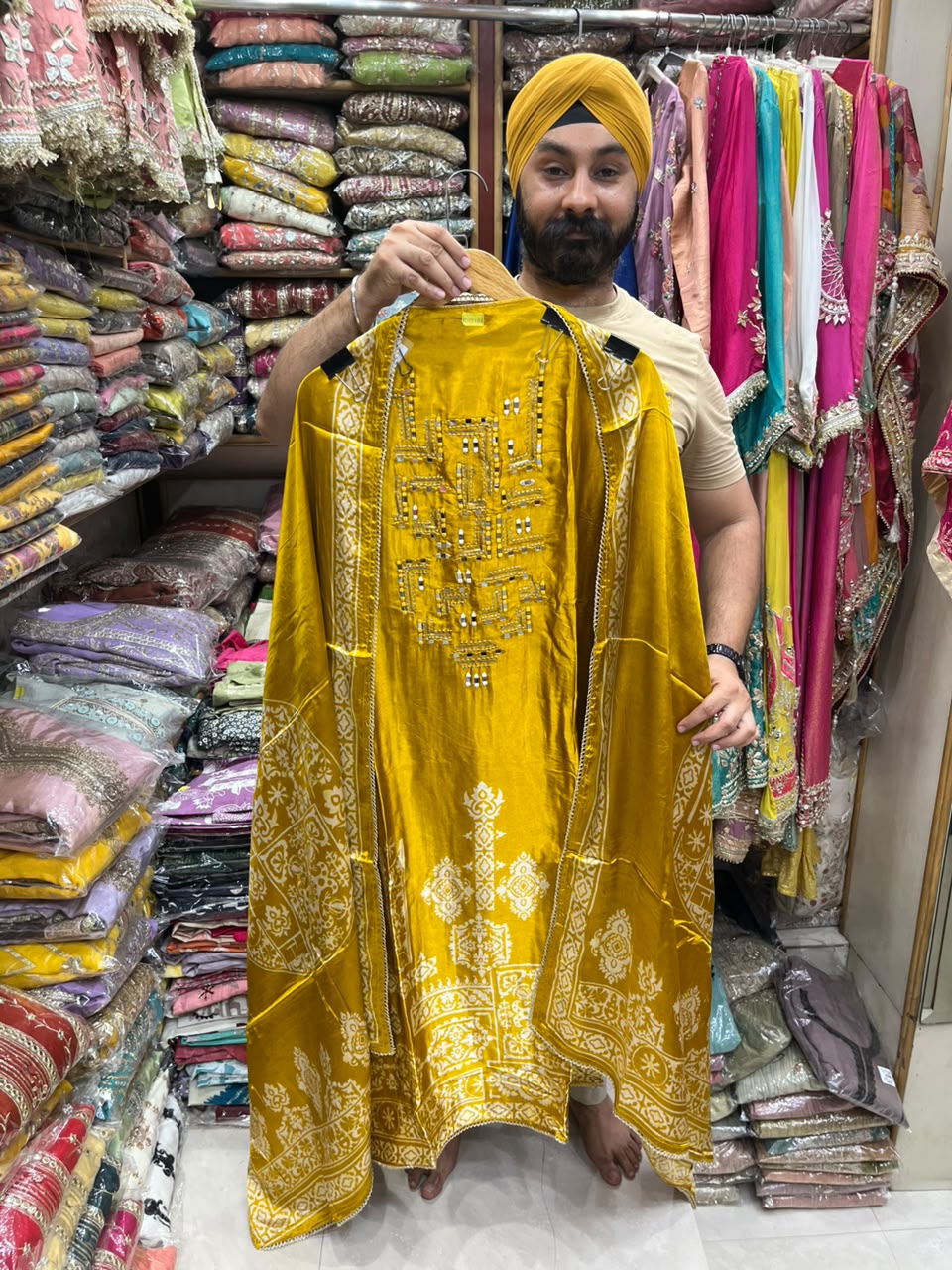 New Gajji Mirror Work Ajrakh Print - Edition no 32