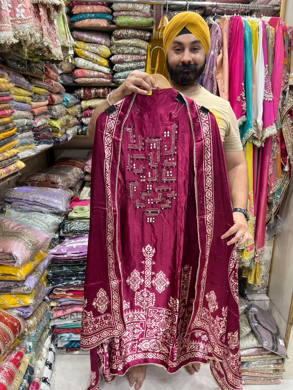 New Gajji Mirror Work Ajrakh Print - Edition no 32