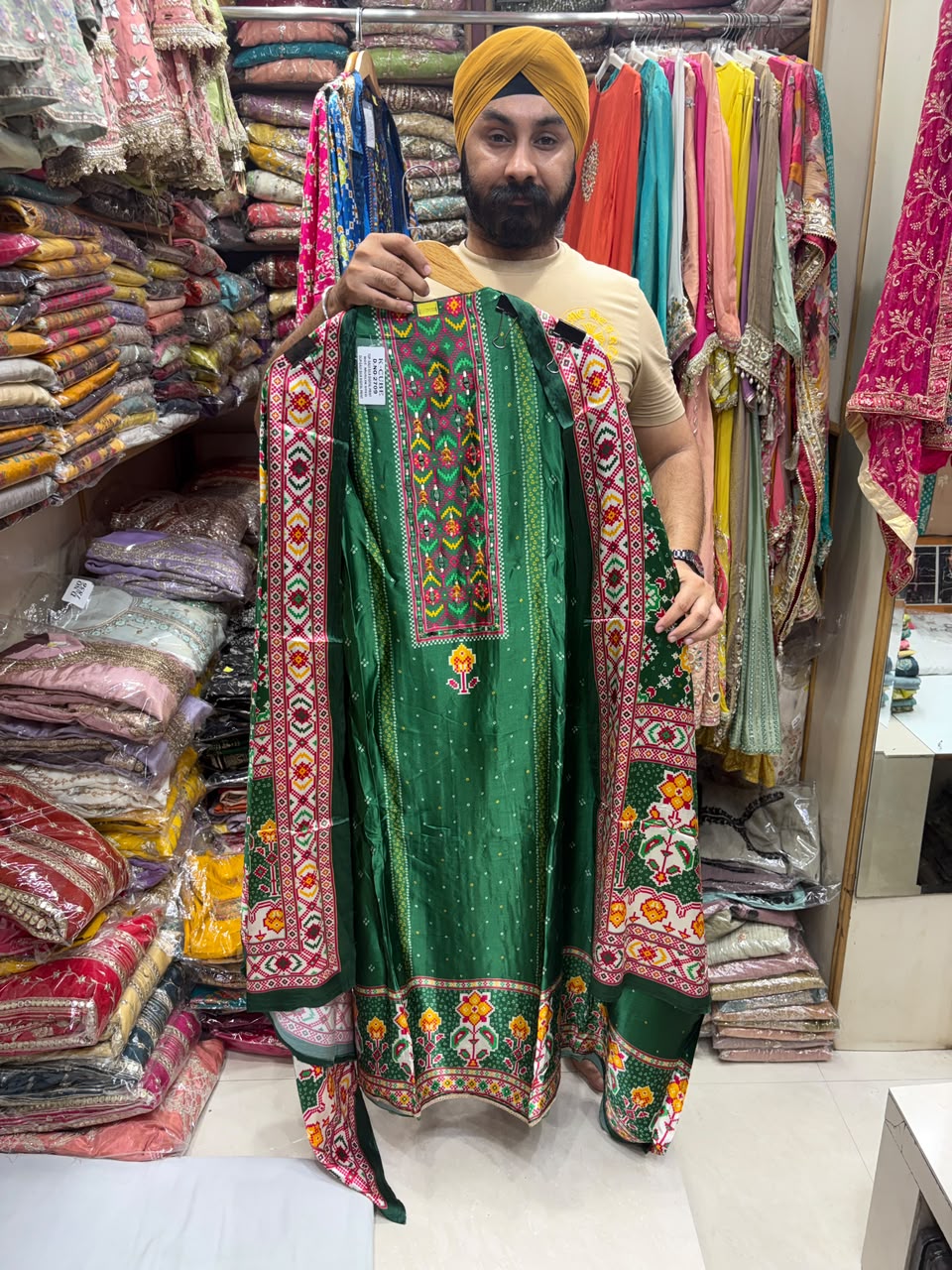 New Gajji Patola Print Mirror Work - Edition  no 33