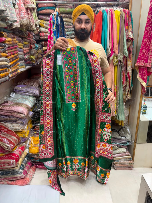 New Gajji Patola Print Mirror Work - Edition  no 33