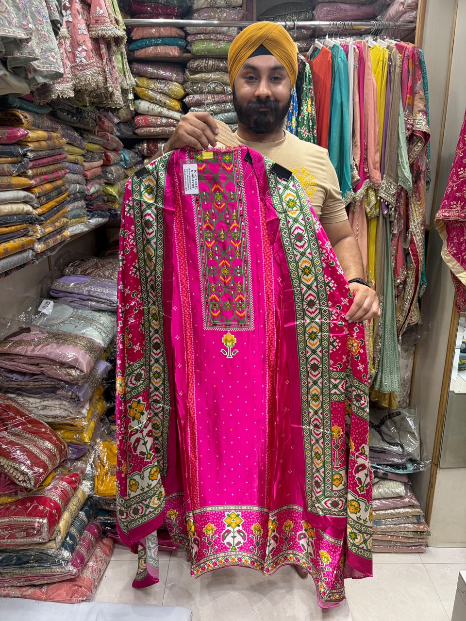New Gajji Patola Print Mirror Work - Edition  no 33