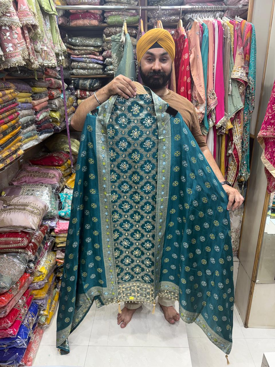 Traditional Heavy  Bhandhej Gotta Suit