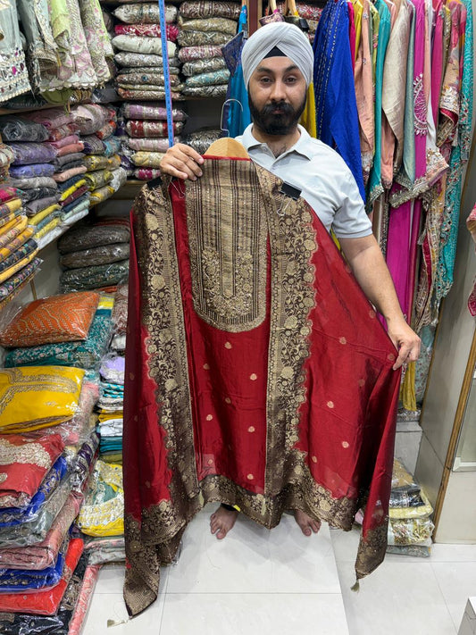 Kanjivaram Silk Suit Antiq Gold Weaving 2.0