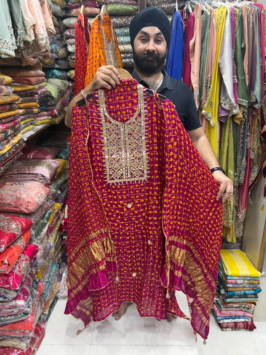 Authentic Hand Bandhej Ghatchola Suits