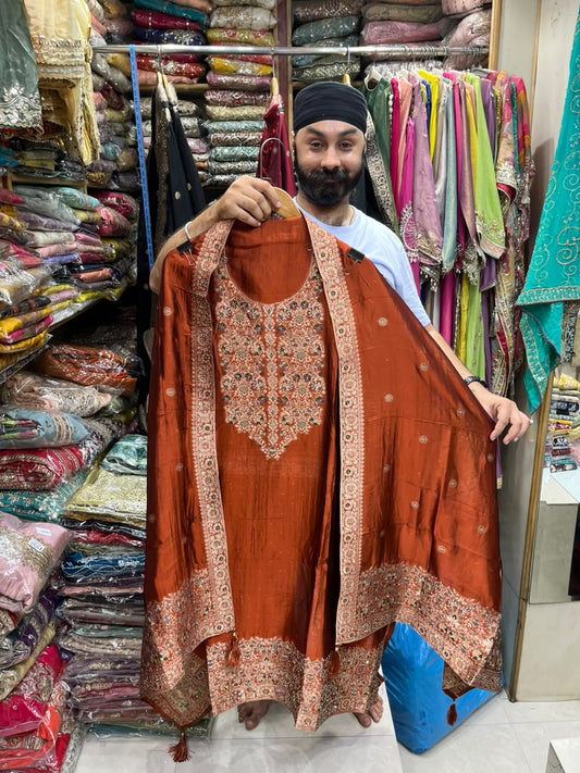 Bangalore Silk Banarsi Weave Sirowski Work