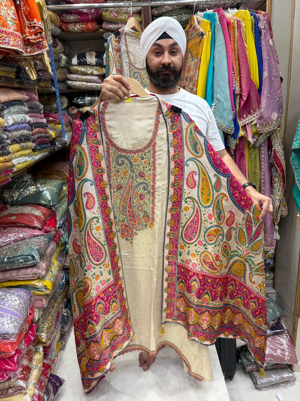 Premium Shimmer Silk with Banarsi Weaving Dupatta - Contrast Edition