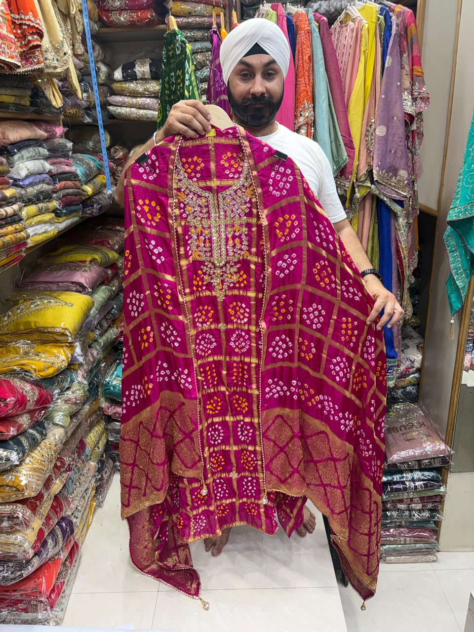 Authentic Bandhej Suit Banarsi Border Dupatta - Edition no 2