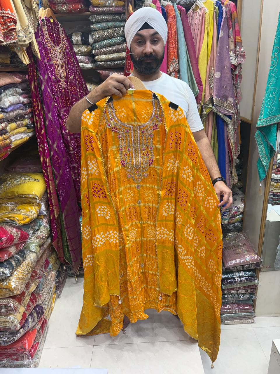Authentic Bandhej Suit Banarsi Border Dupatta - Edition no 2