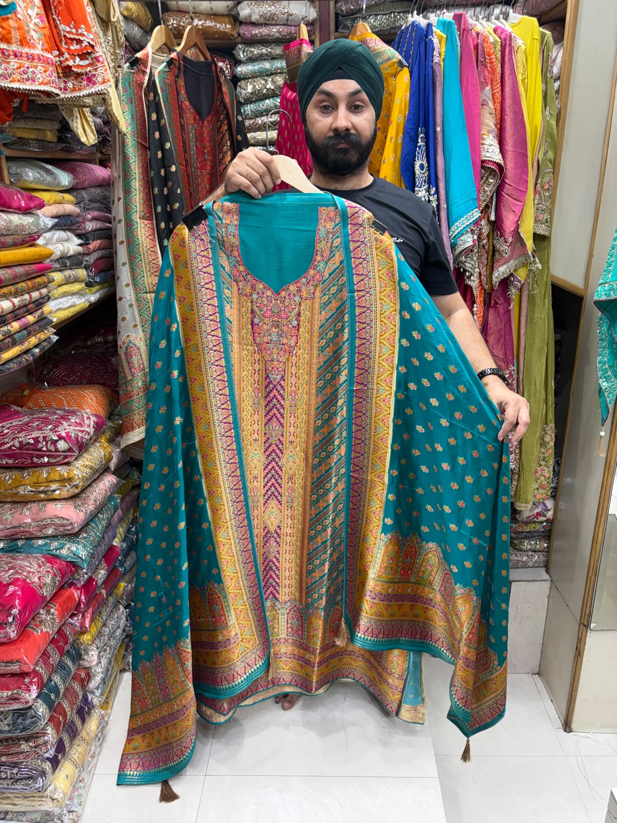 Premuim Silk Kimkhwab Look Position Weave - Jaal Edition