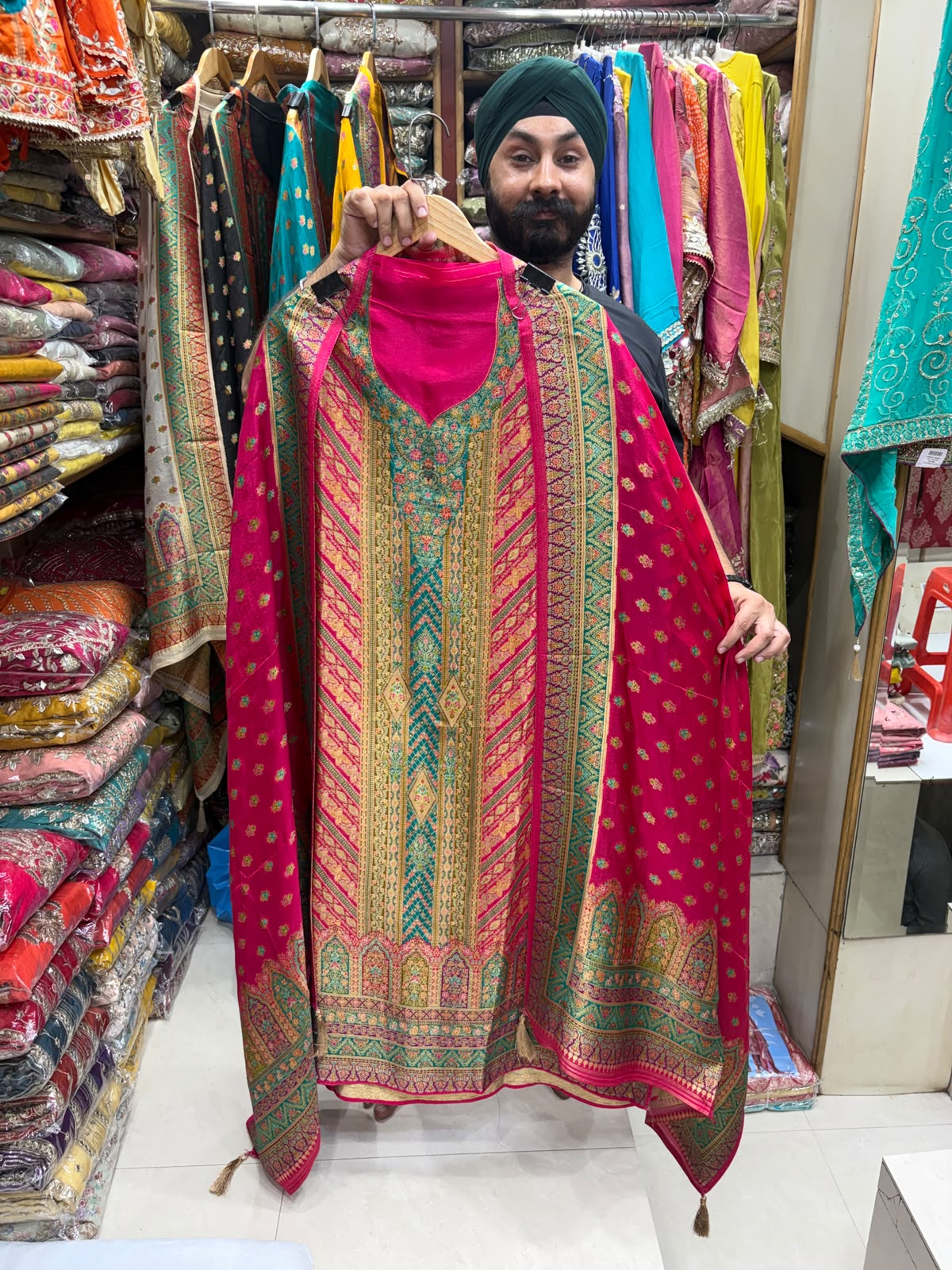 Premuim Silk Kimkhwab Look Position Weave - Jaal Edition