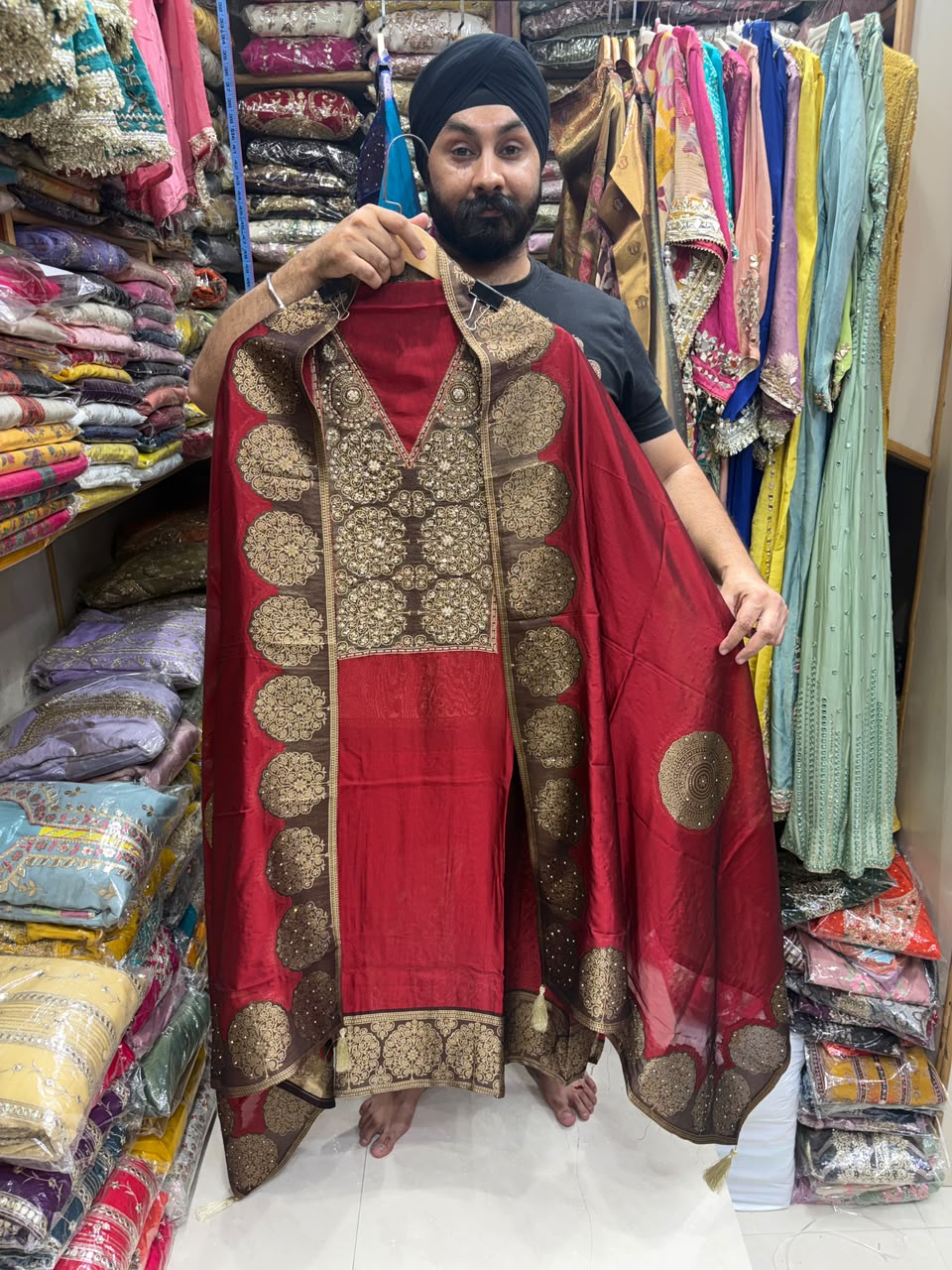 Kanjiwaram Silk Designer V Neck - Edition no 5