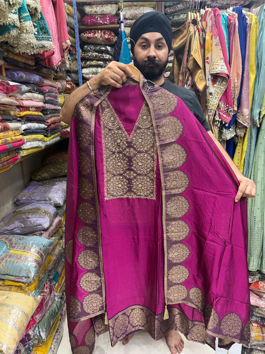 Kanjiwaram Silk Designer V Neck - Edition no 5