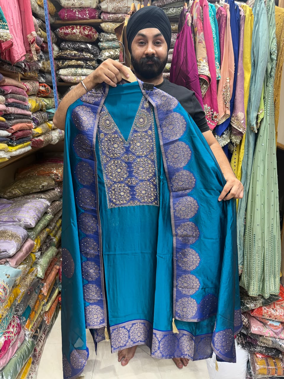 Kanjiwaram Silk Designer V Neck - Edition no 5