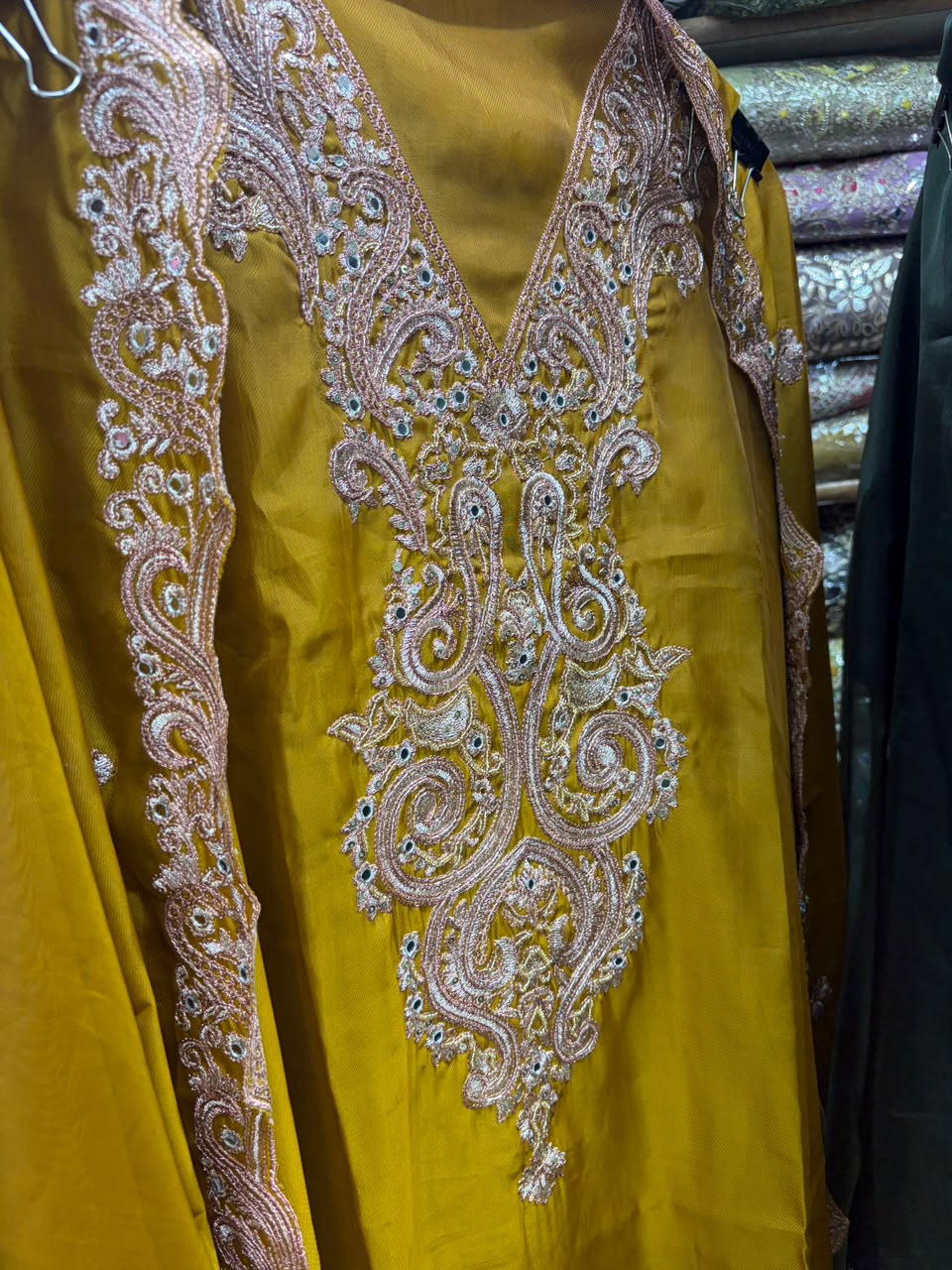 Twill Organza Designer Scalping Dupatta - V Neck